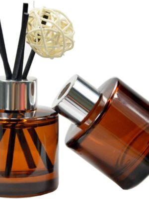 2PCS 50ml/1.6oz Glass Diffuser Bottles, Amber & Brown, Aromatherapy Storage Containers, Fragrance Accessories, DIY Replacement Diffuser Sticks, Home Decor