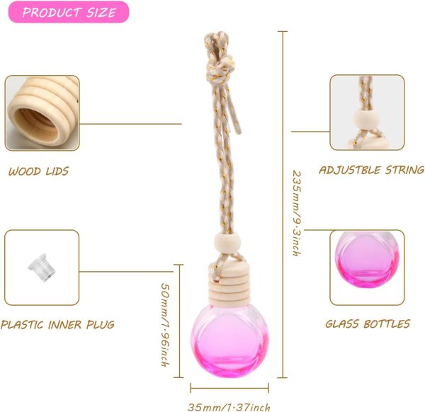 12 Pcs Car Air Freshener Hanging Perfume Bottle Essential Oil Fragrance Diffuser Pendant Car Ornament Decoration Accessories