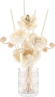 11 Pcs Flower Reed Diffuser Set Include 4  Flowers 6 Diffuser Sticks with 5oz Empty Design Bottles Fragrance Rice Paper Natural Flower for Home Bedroom Office Bathroom Shelf Decor Gift