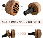 2 PCS Wood Car Essential Oil Diffuser, Wooden Aromatherapy Essential Oils Diffuser with Vent Clip, Wood Vent Clip Air Freshener for Vehicle Office Home Bedroom (Memory Fragments)