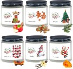 Christmas Candles Scented Candles for Home, 6 Pack Soy Candles Set, 21 oz Jar Candles, Perfect Christmas Gifts for Women/Coworker/Girlfriend/Friends
